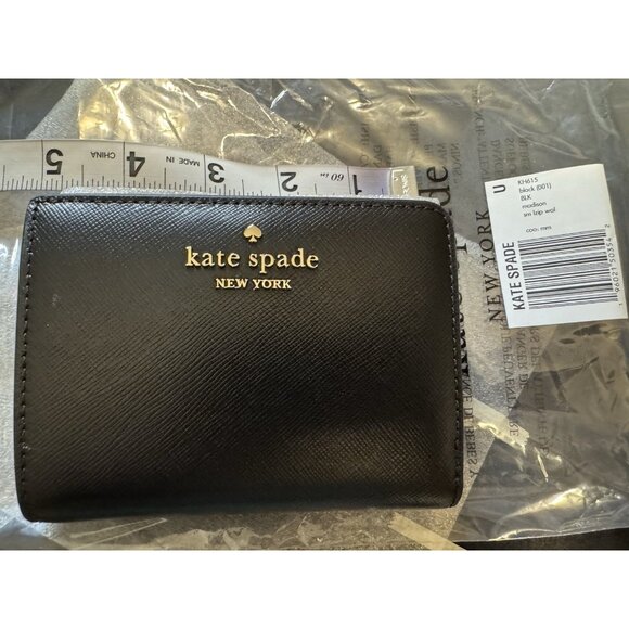 Kate Spade Madison Small L-Zip Wallet KH615 001 Black NEW $189 - Picture 5 of 16